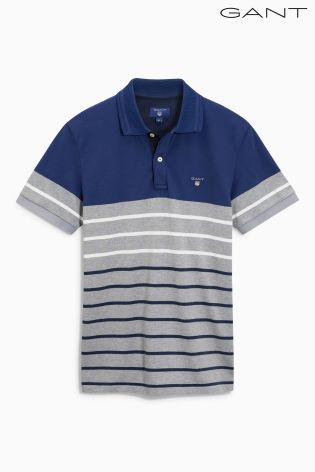 Gant Blue/Grey Striped Poloshirt